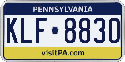 PA license plate KLF8830
