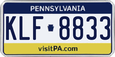 PA license plate KLF8833