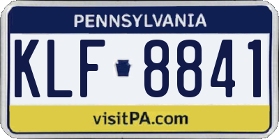 PA license plate KLF8841
