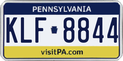 PA license plate KLF8844
