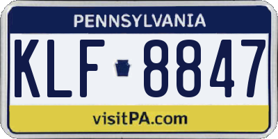 PA license plate KLF8847