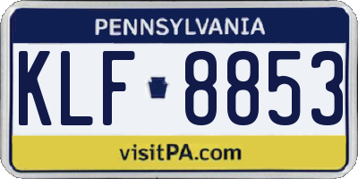 PA license plate KLF8853