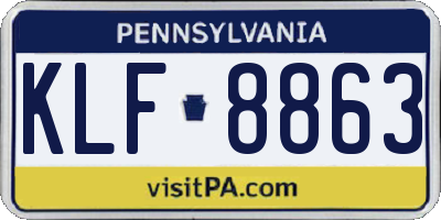 PA license plate KLF8863