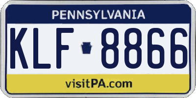 PA license plate KLF8866