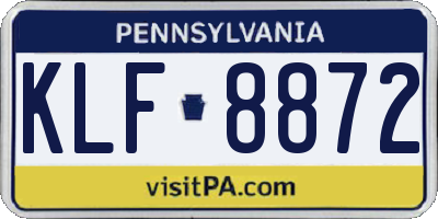 PA license plate KLF8872