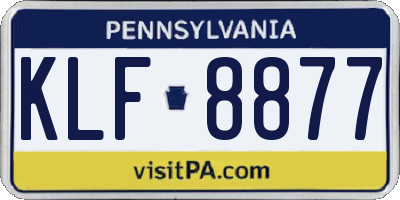 PA license plate KLF8877