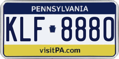PA license plate KLF8880