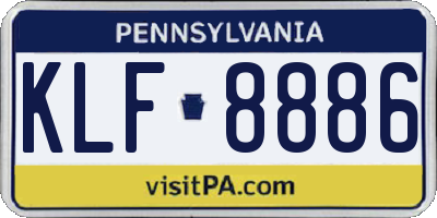 PA license plate KLF8886