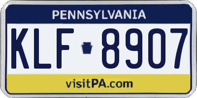 PA license plate KLF8907