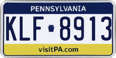 PA license plate KLF8913