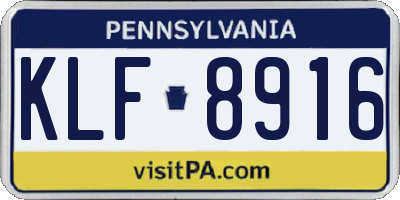 PA license plate KLF8916