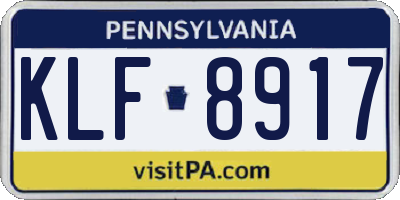 PA license plate KLF8917