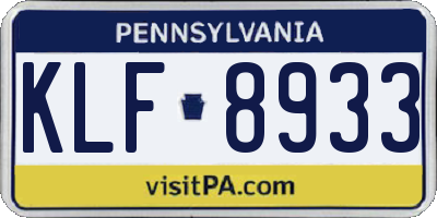 PA license plate KLF8933