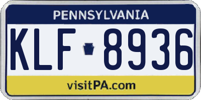 PA license plate KLF8936