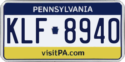 PA license plate KLF8940