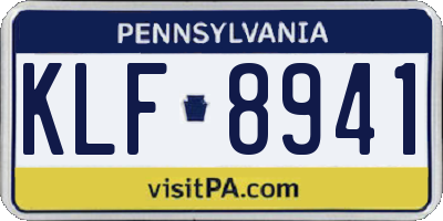 PA license plate KLF8941