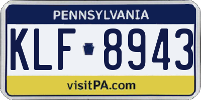 PA license plate KLF8943