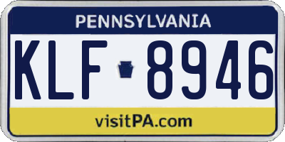 PA license plate KLF8946