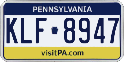 PA license plate KLF8947