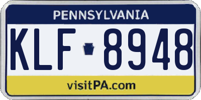 PA license plate KLF8948