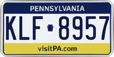 PA license plate KLF8957