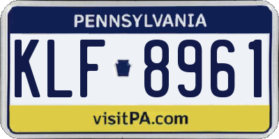 PA license plate KLF8961
