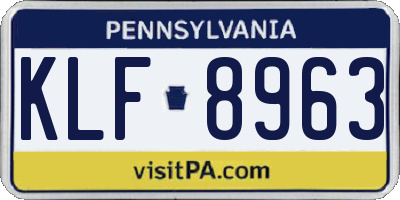 PA license plate KLF8963
