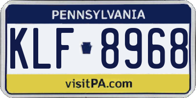PA license plate KLF8968