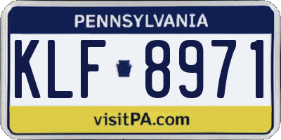 PA license plate KLF8971