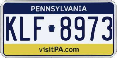 PA license plate KLF8973