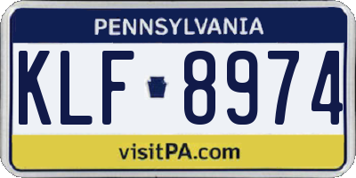 PA license plate KLF8974