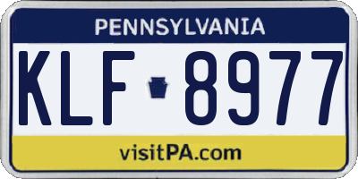 PA license plate KLF8977