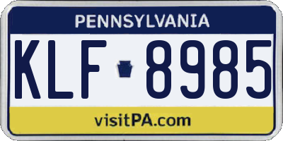 PA license plate KLF8985
