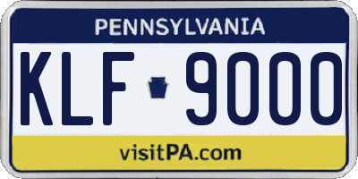 PA license plate KLF9000