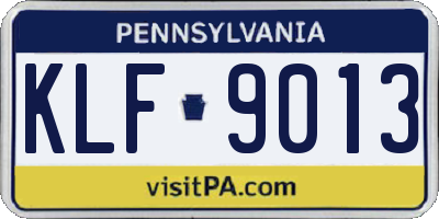 PA license plate KLF9013