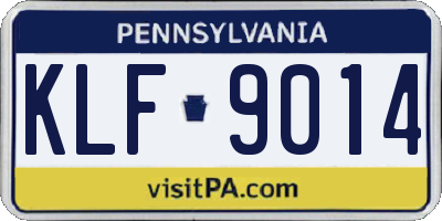 PA license plate KLF9014