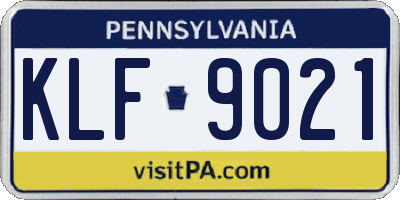 PA license plate KLF9021
