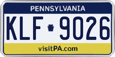 PA license plate KLF9026
