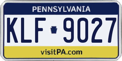 PA license plate KLF9027