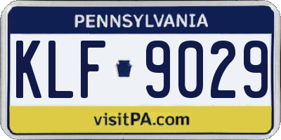 PA license plate KLF9029