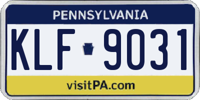 PA license plate KLF9031