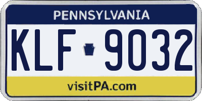 PA license plate KLF9032