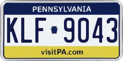 PA license plate KLF9043