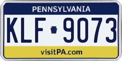 PA license plate KLF9073