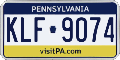 PA license plate KLF9074