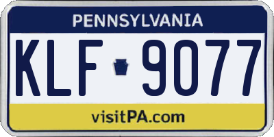 PA license plate KLF9077