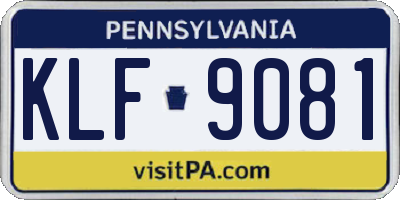 PA license plate KLF9081