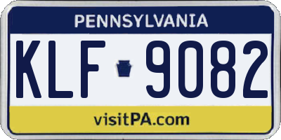 PA license plate KLF9082