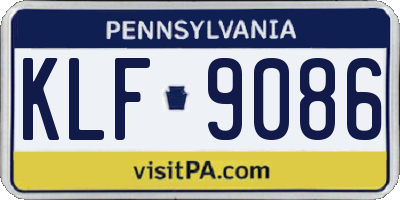 PA license plate KLF9086