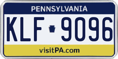 PA license plate KLF9096